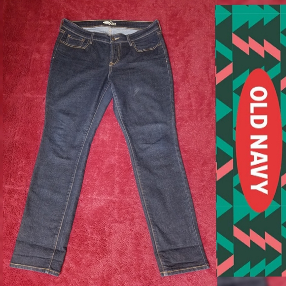 NEW W/O Tags Dark Wash Old Navy The Diva Classic Slimming JEANS Chic Sz 8 Short - Picture 1 of 8